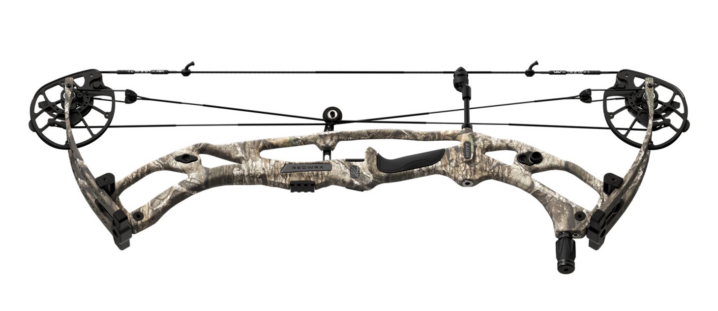 Hoyt Carbon RX-9 Ultra compound bow on a white background. 