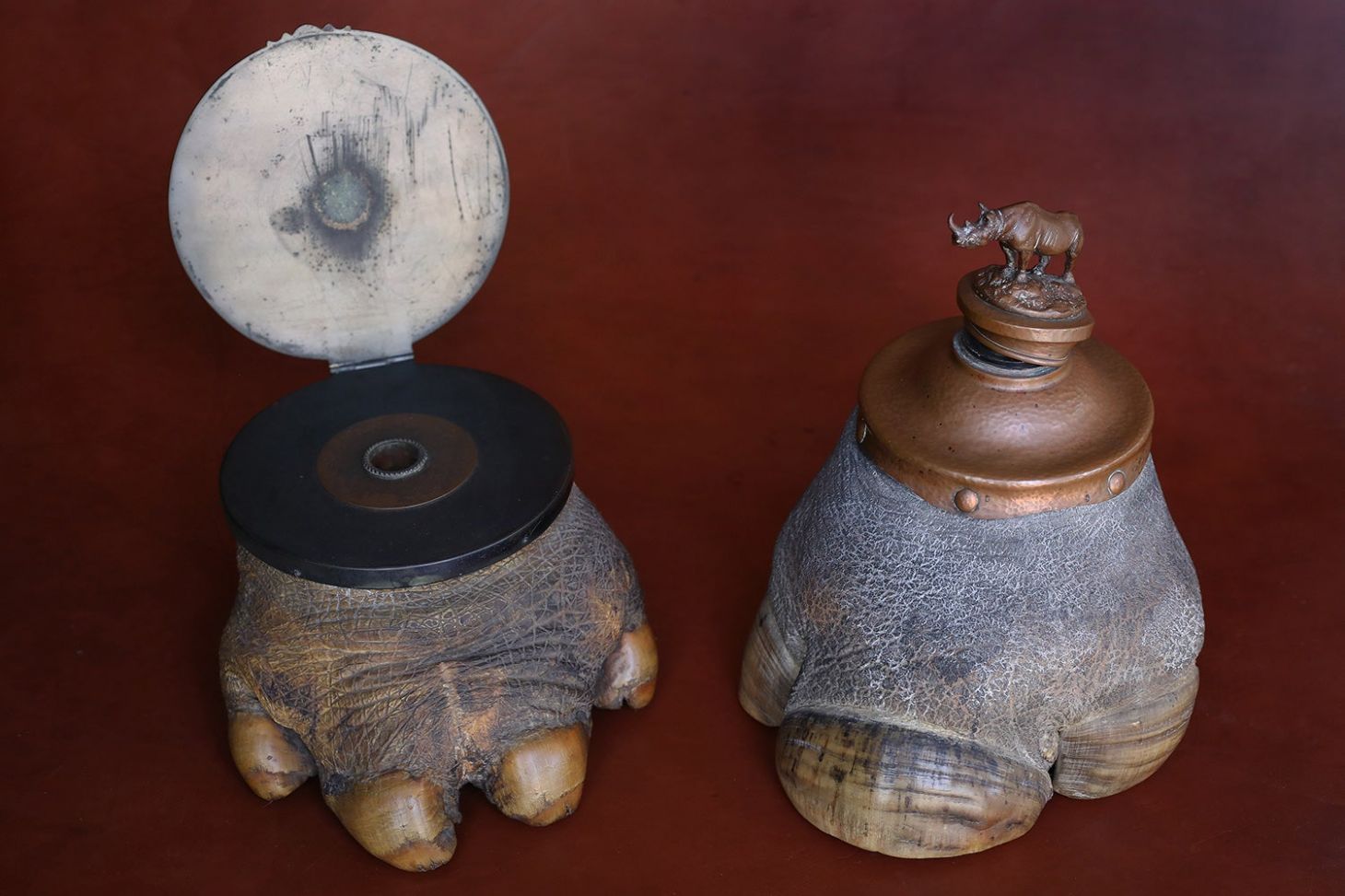 Inkwells made from animal feet.