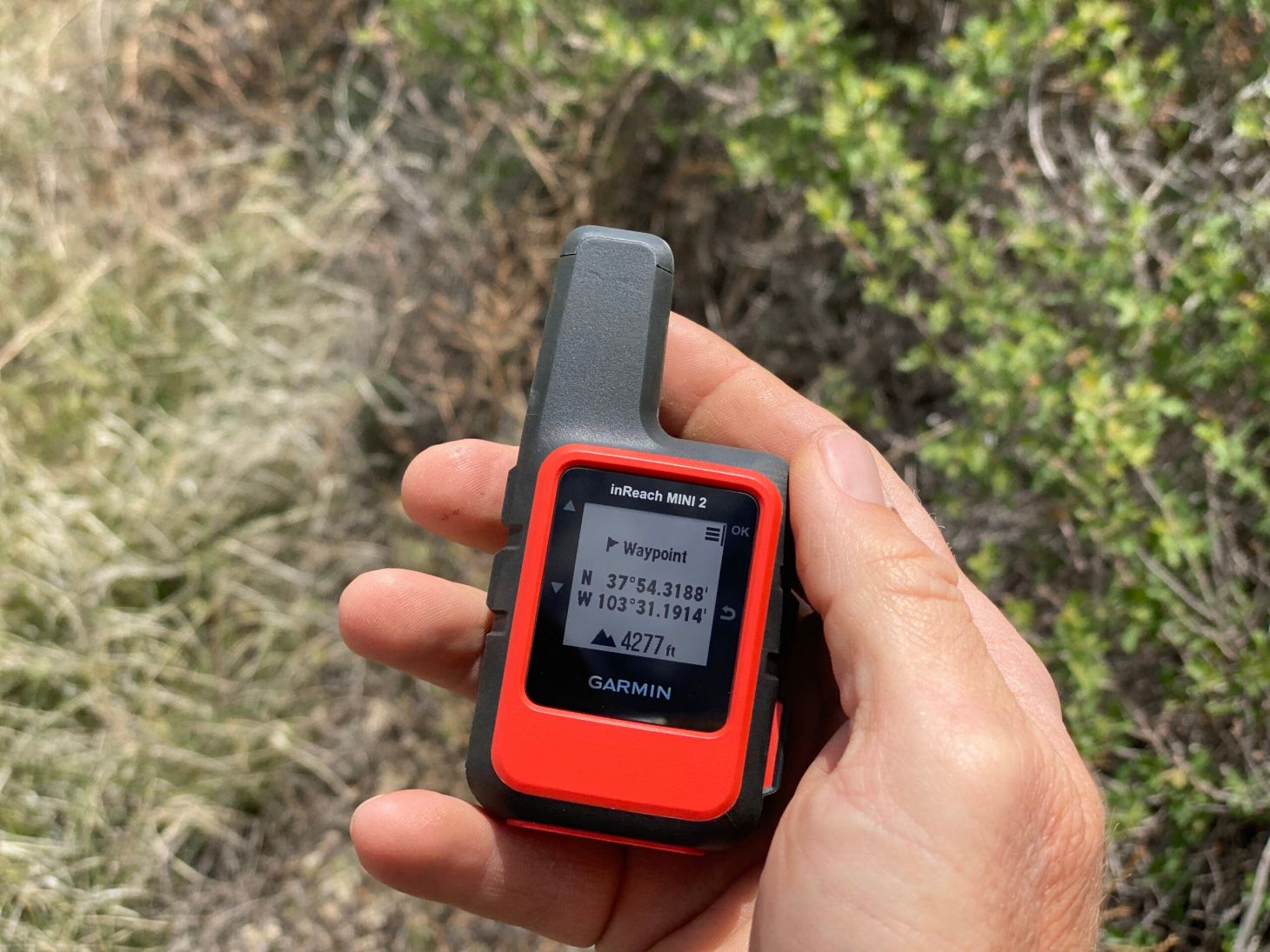 Garmin inReach Mini 2 satellite communicator during testing