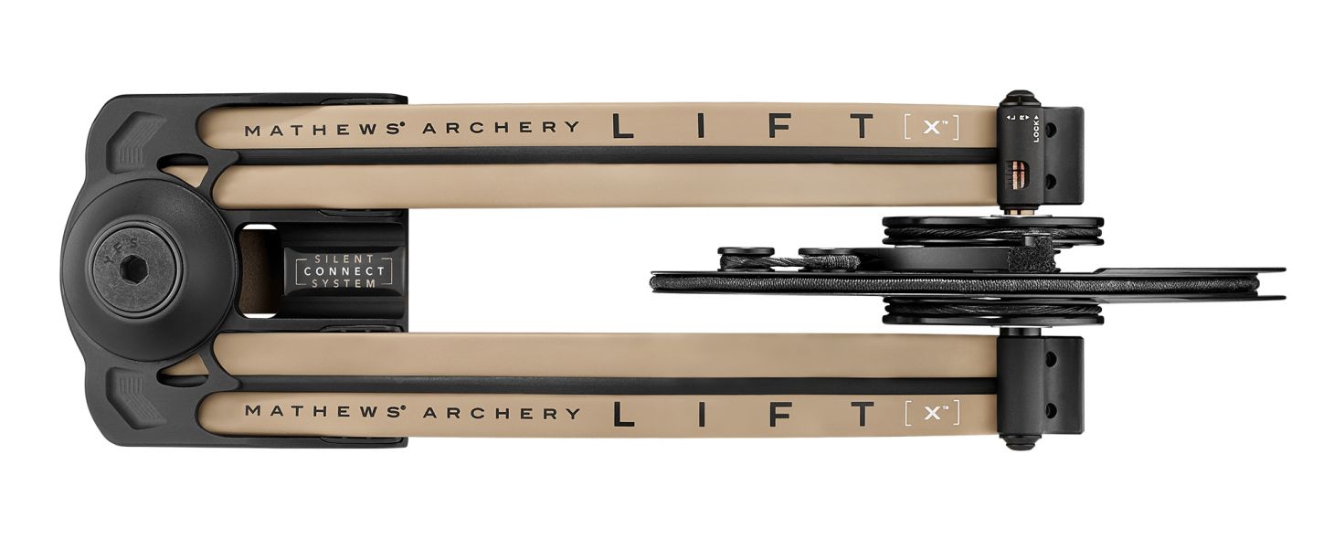Closeup of the limbs on the Mathews Lift X compound bow. 