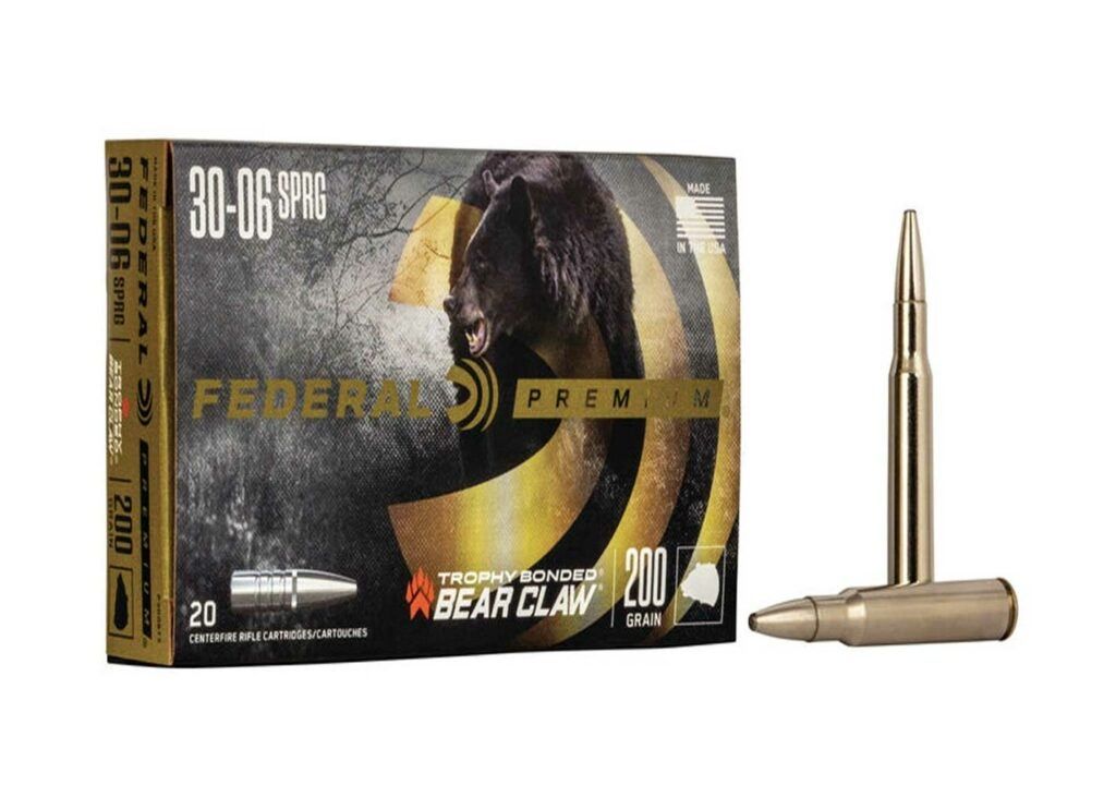 Federal PremiumÃ¢€™s Trophy Bonded Bear Claw .30/06 Springfield cartridge.
