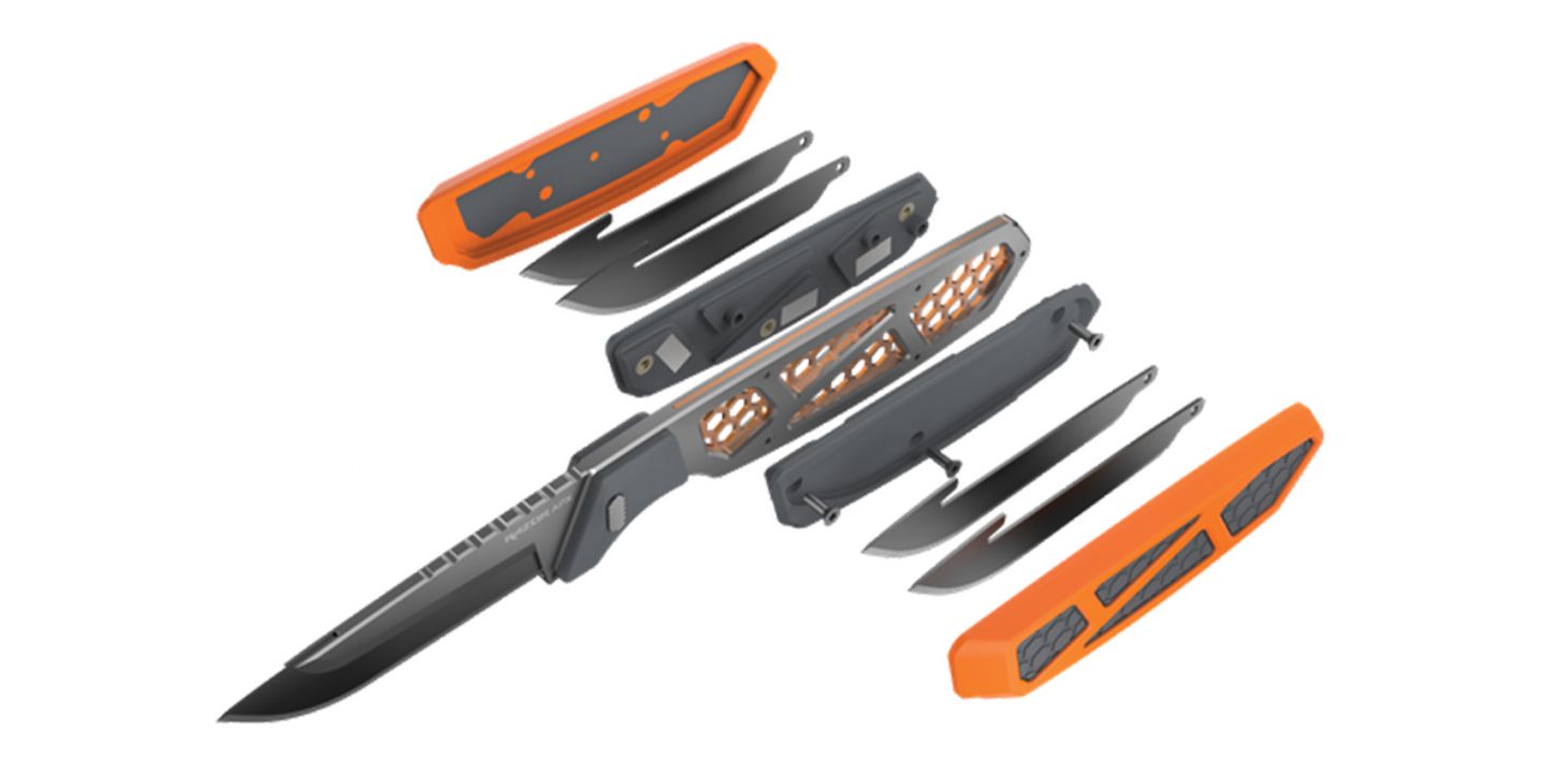 The new Outdoor Edge Razor APX knife system on a white background. 