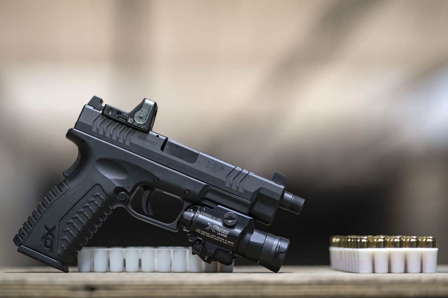 Handgun with red dot sight