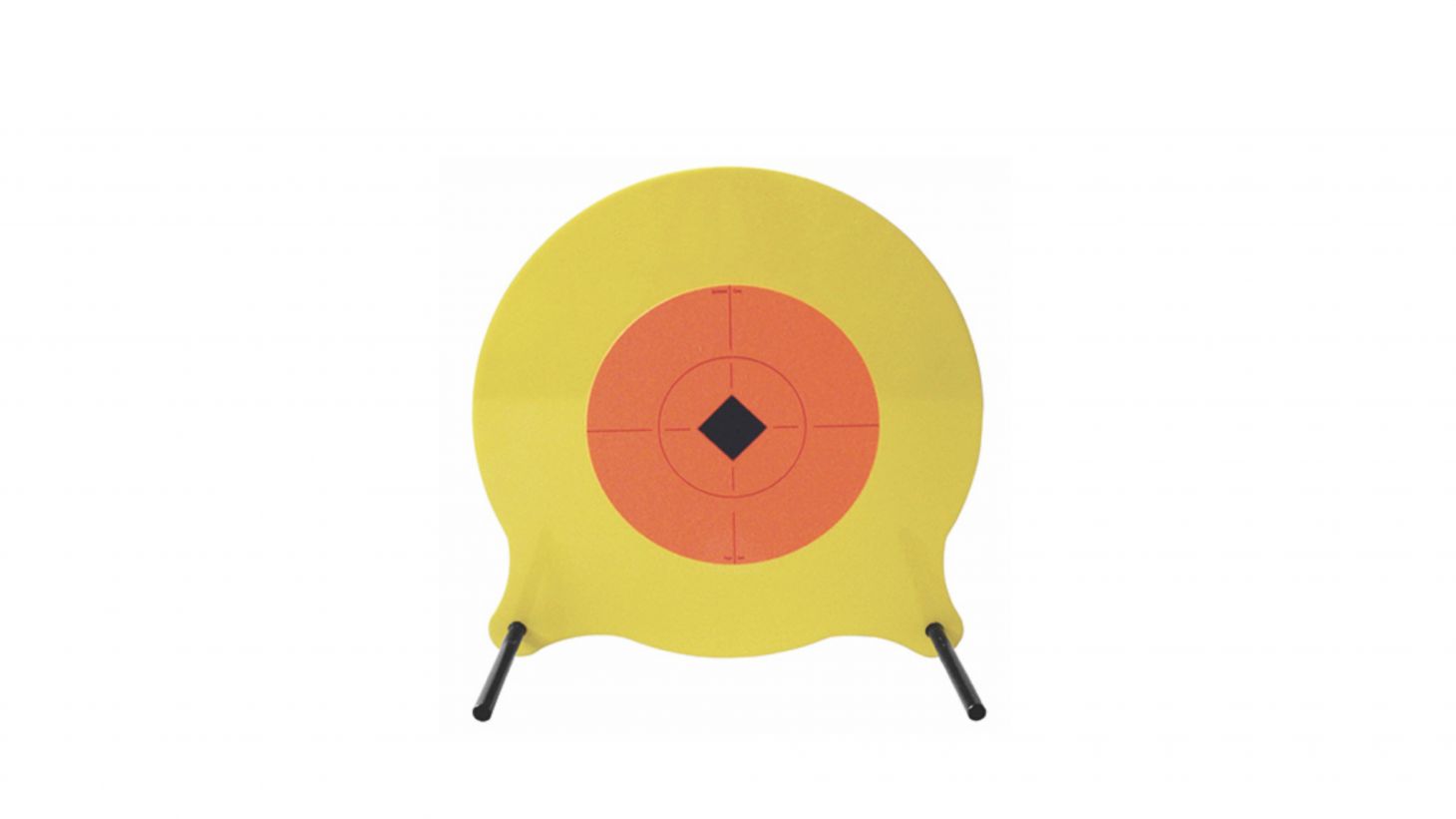 Birchwood Casey Mule Kick steel target on a white background. 