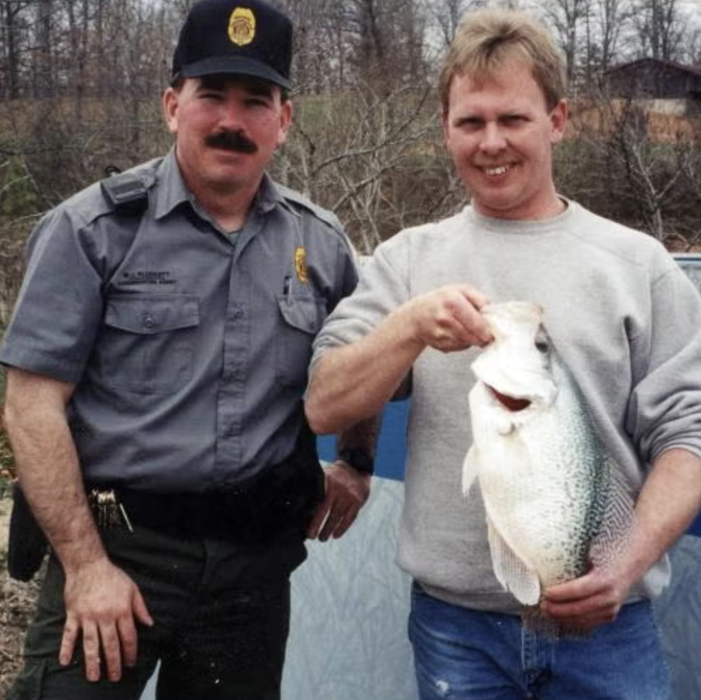 This is one of the largest white crappies every photographed.