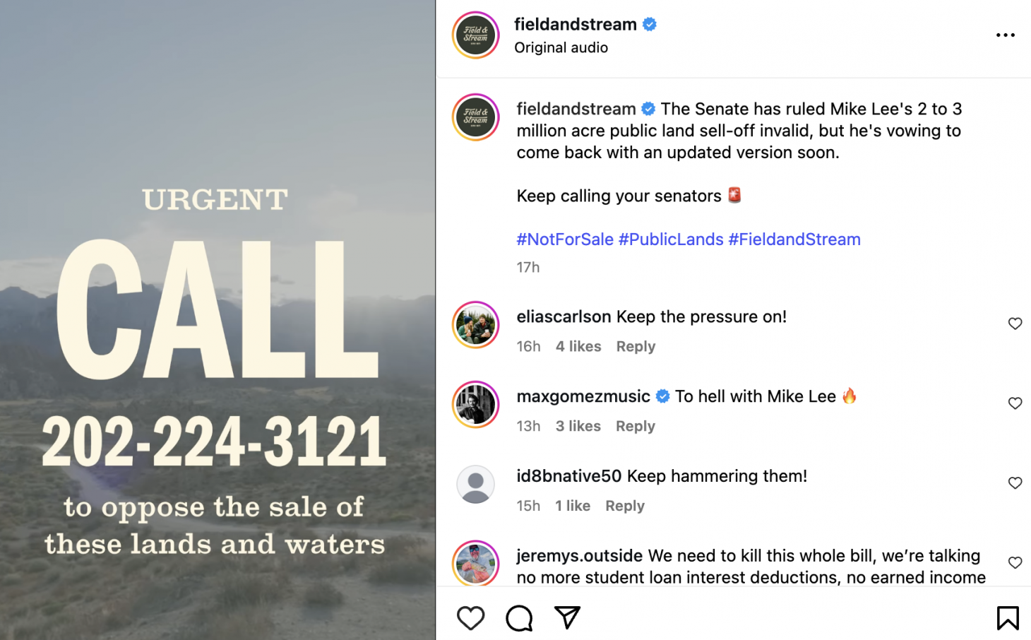 Screenshot via Field & Stream Instagram page