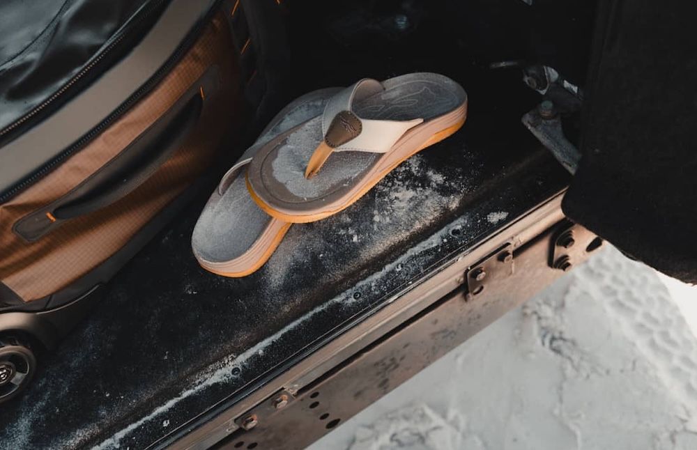 Sitka Sandals on beach