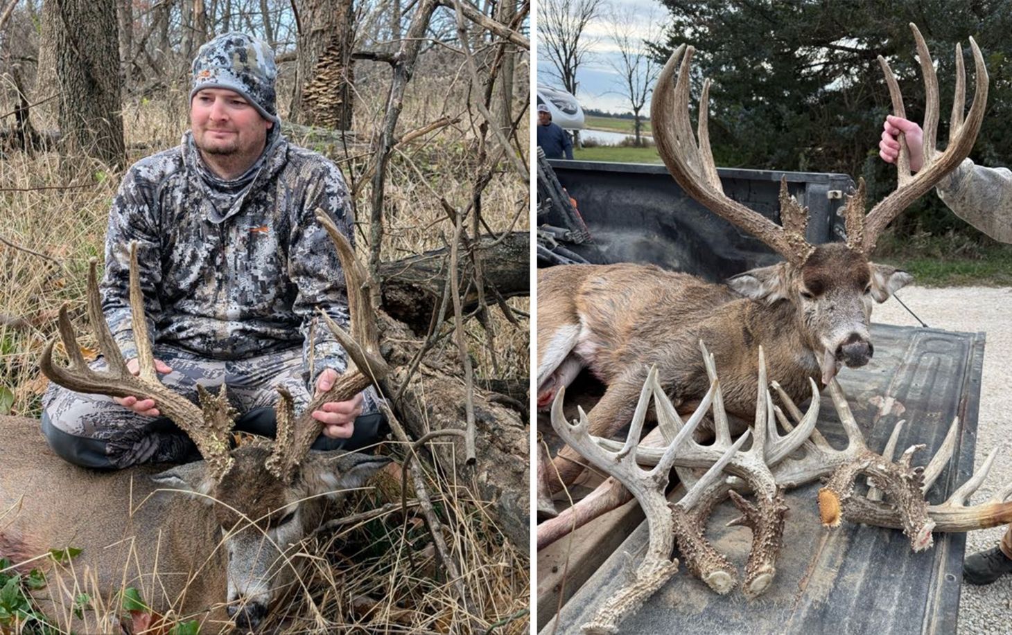 Kansas hunter poses with a huge typical whitetail buck. 