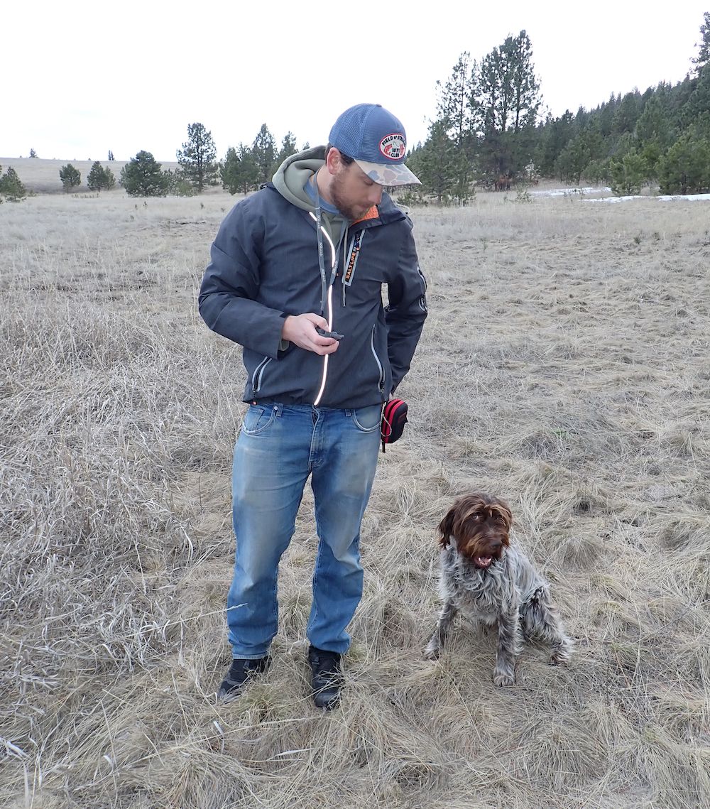 Hunter using SportDog WetlandHunter 425X Collar training dog