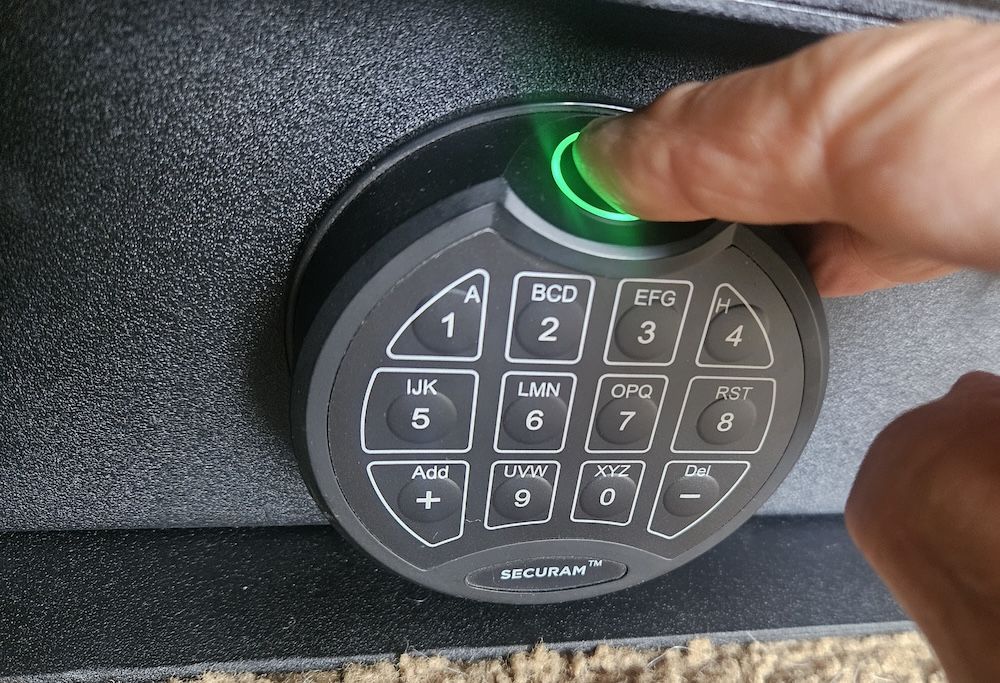 Steelhead Outdoors Undercover Safe biometric lock during testing