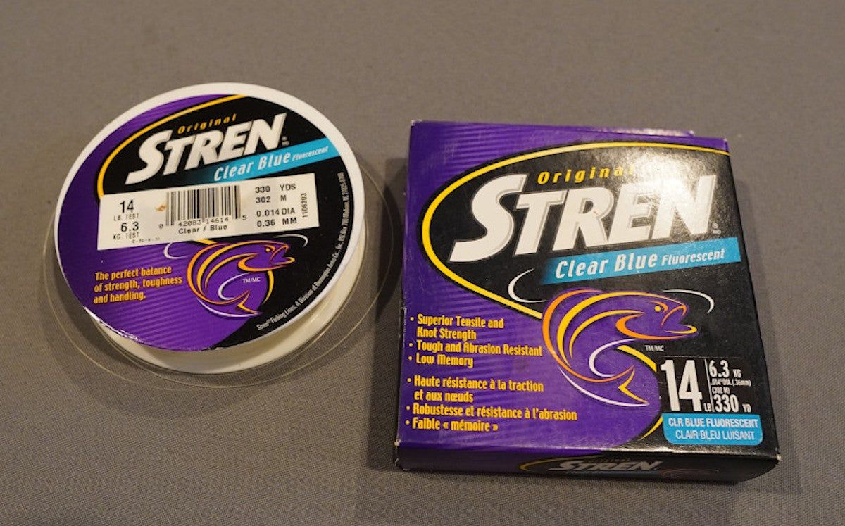 Stren Original Monofilament fishing line spool during testing