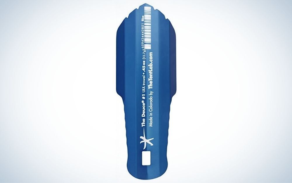 Tentlab Deuce Backcountry Trowel is the best lightweight camping shovel.