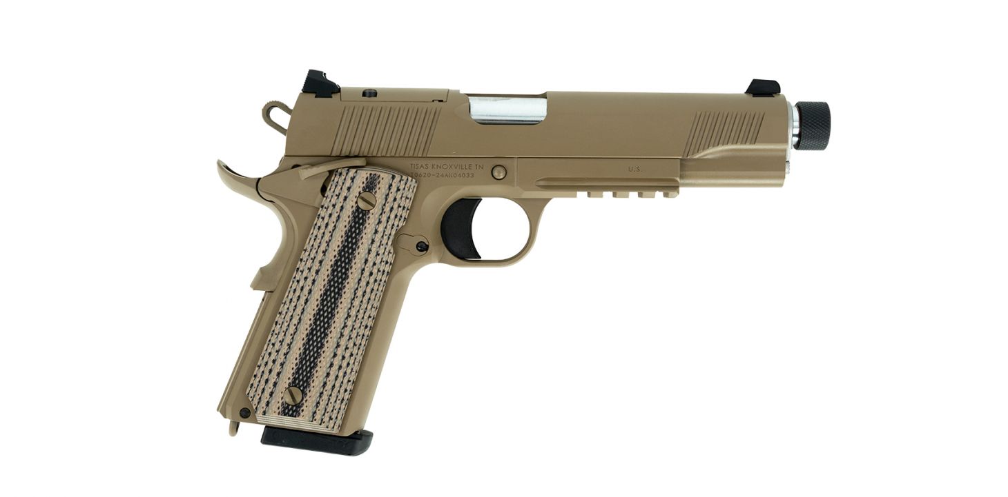 The new Tisas USA 45 Raider Special Feature handgun on a white background.