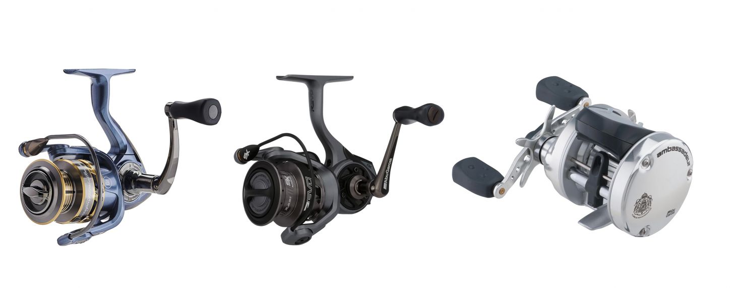 The of the best walleye fishing reels on a white background.