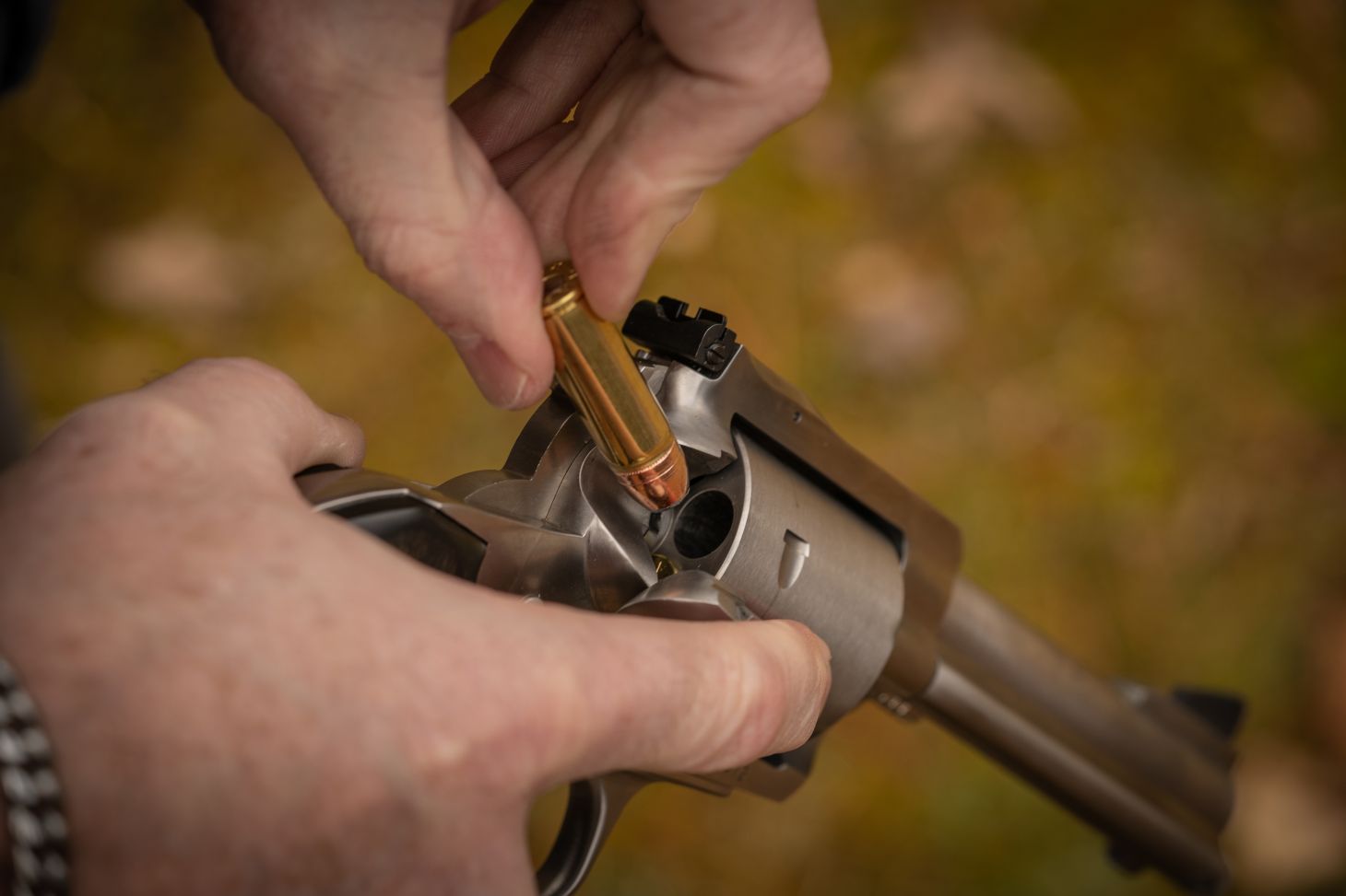 Hand loading a revolver