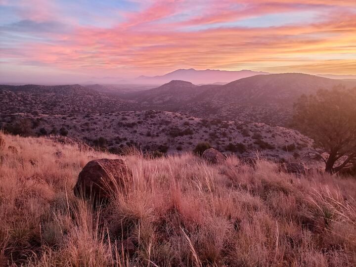 A mountain sunrise in New Mexico. 