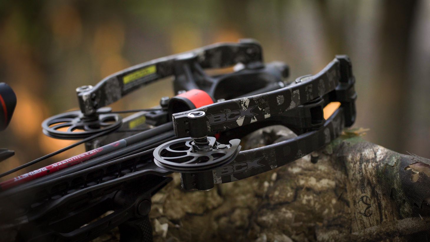 Closeup on the limbs on the Barnett Hyper Raptor BCK BukOps crossbow. 