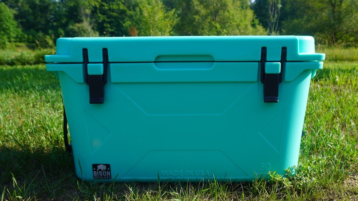 Bison Seafoam 50 QT cooler during testing