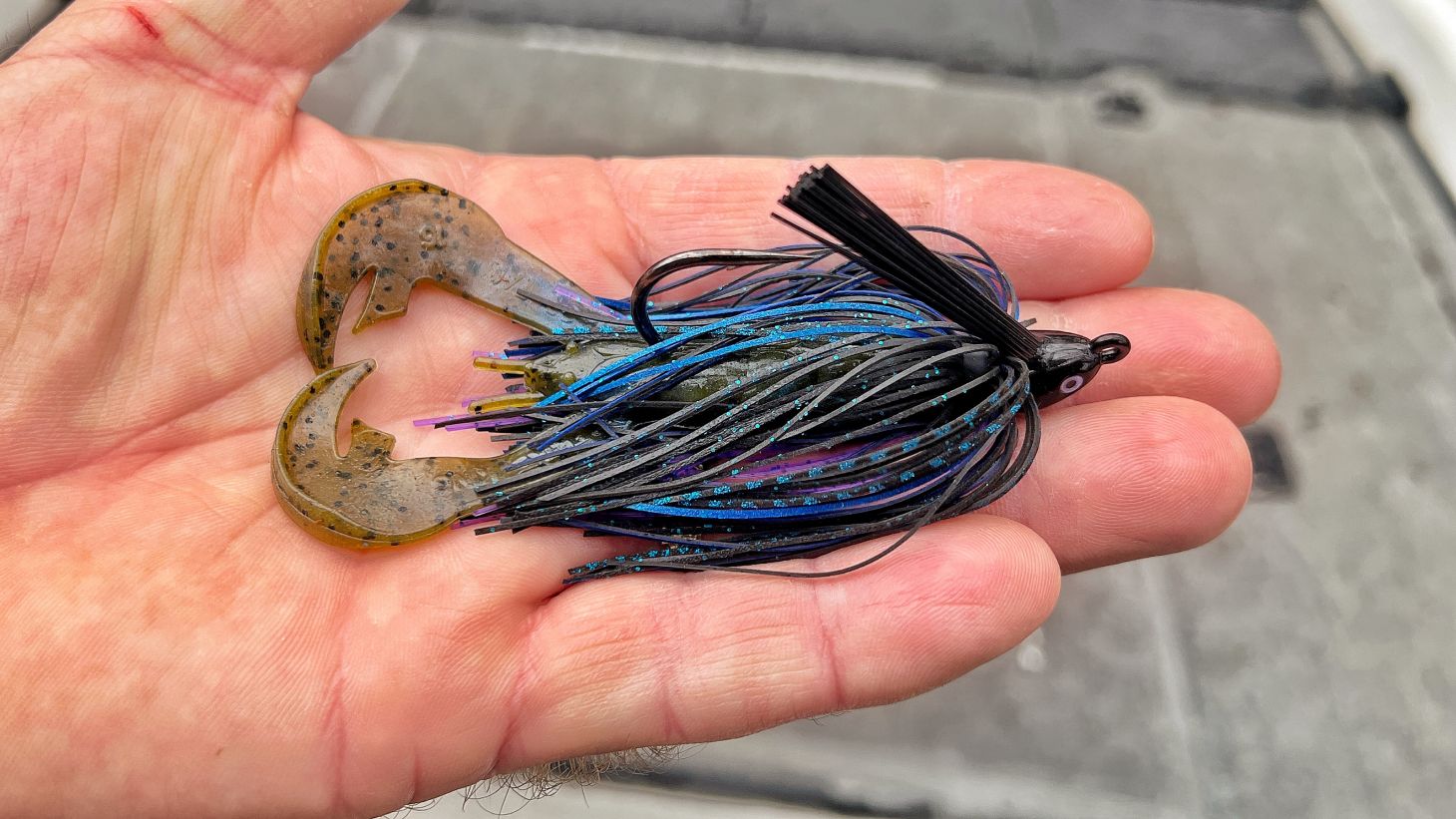 Dirty Jigs Swim Jig during testing