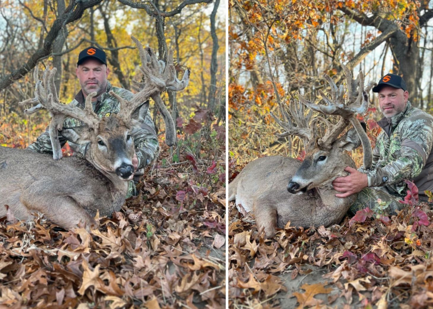 An Indiana hunter poses with a trophy whitetail. 