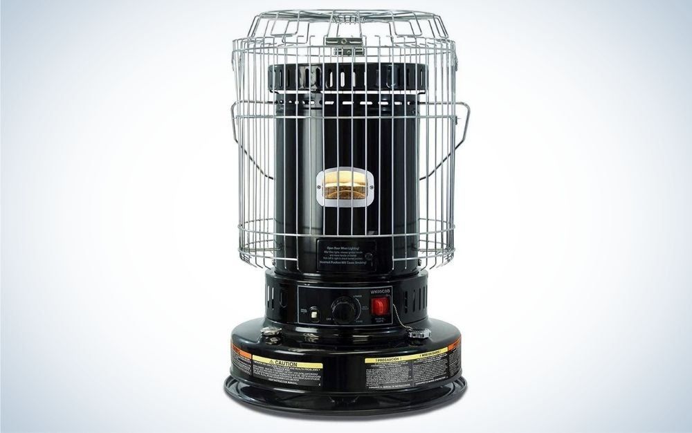 Black, indoor convection kerosene heater