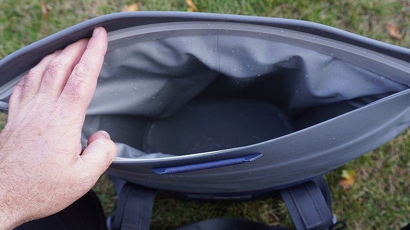 Interior of Yeti M15 soft cooler during testing